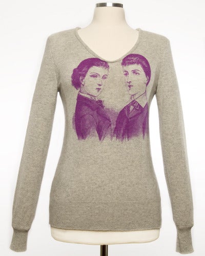 Image of "Dandies" Womens Cashmere Sweater - Light Grey