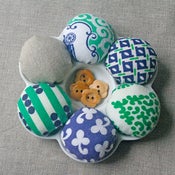 Image of Blossom Pincushion - Navy & Green - Sold Out!