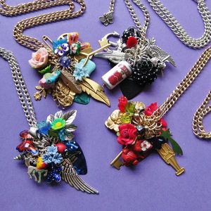 Image of Lucky Dip Plectrum Cluster Charm Necklace