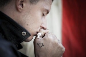 Image of Rider Skull Ring Mens