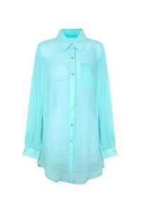 Turquoise boyfriend shirt