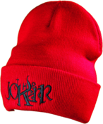 Image of The Jokerr Beanie - Black on Red (FOLD UP)