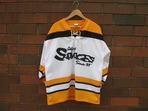Image of City of Savages Hockey Jersey (White/Gold/Black)