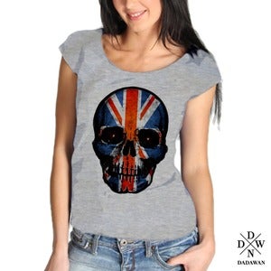 Image of T-shirt Hell Yeah Thug Life UK Skull by Dadawan 