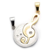 Image of Musical Stainless Steel I Love You Pendent