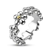 Image of Multi Flower Band Stainless Steel Ring