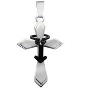 Image of Catholic Religious Stainless Steel Cross Black Male