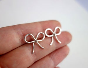 Image of Sterling Silver Handmade Bow Studs