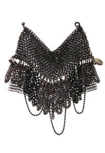 Image of Black chainmaille and crystal wrapped cuff