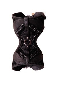 Image of Cut-out leather, suede and crystal elbow cuff