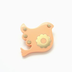 Image of Freedom Brooch | Milky Peach + Golden | 40% OFF!