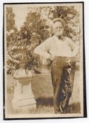 Image of VINTAGE DOUBLE EXPSOURE PHOTO WOMAN HAUNTS MAN