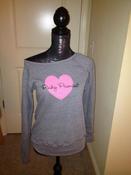 Image of Pinky Promise Wide Neckline Long Sleeved Sweatshirt