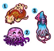 Image of Jellyfish/Squid/Koi Sticker