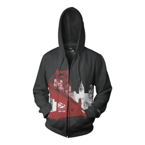 Image of Ben Franklin Bridge - Full Zip Hoodie (Black)
