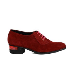 Image of Miista Esi Burgundy Suede Brogue