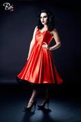 Image of Red Satin Dress