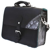 Image of No.90012 change my mind bag. black saddle leather + recycled jet tire inner tube
