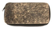 Image of No.70018 zip clutch. cow fur + recycled jet tire inner tube
