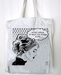 Image of sac totebag im not afraid to walk this world alone by Dadawan