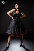 Image of Black Duchesse Satin Full Circle Skirt