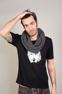 Image of Tee Shirt Homme WOLF Col.Noir