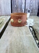 Image of Snapped Vintage Leather cuff with Vintage Lace Bow