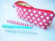 Image of Pencil case - yuwa dots red
