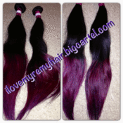 Image of Brazilian straight Ombre (purple)