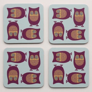Image of Sleepy Owl Coasters - Pack of Four