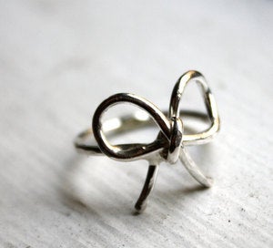 Image of Sterling Silver Bow Ring Promise Ring Knot Ring