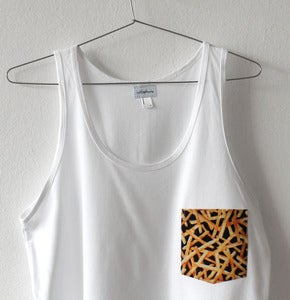 Image of FRENCH FRIES WHITE POCKET TANK TOP