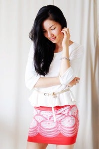 Image of Cream Color Peplum Top - M
