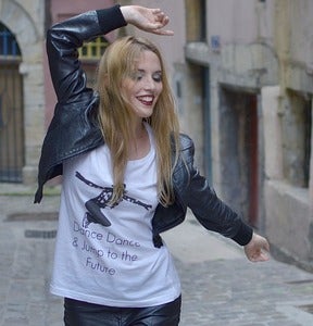 Image of T-shirt femme Dance - Scooped neck - white or heather grey