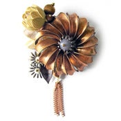 Image of Copper Flower Brooch by Joli Jewelry