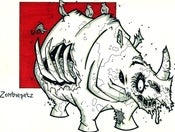 Image of Zombie Rhino Print