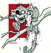 Image of Zombie Monkey Print 