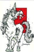 Image of Zombie Unicorn Print