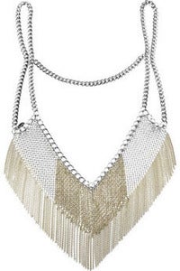 Image of Silver-tone shaker chainmaille and chain harness + colors