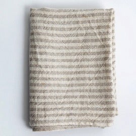 Image of Linen Chambray Towels: Natural Stripe