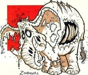 Image of Zombie Elephant Print