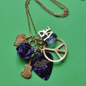Image of Peace And Love Rocks Charm Necklace