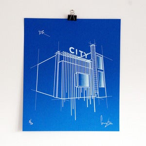 Image of 'City blue' screen print