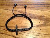Image of "Life" Black on Black Cross Bracelet