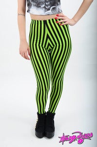 Image of Type-O-Negative Green Stripe Leggings
