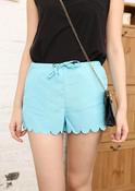 Image of Scallop Hem Blue Short