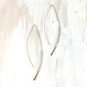 Image of gold crescent with long faceted beads m/l