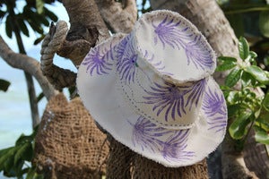 Image of beach bum hat - purple palm