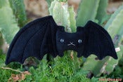Image of Lefty the Flat Bat Plush (16" wide x 6" tall) Handmade