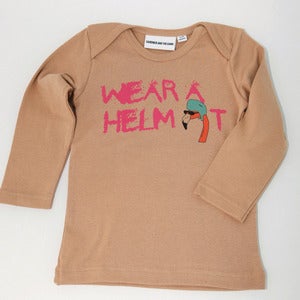 Image of Wear a Helmet Long Sleeve T shirt Honey